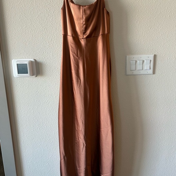 Revelry Skye Satin Dress in Copper - Picture 6 of 10